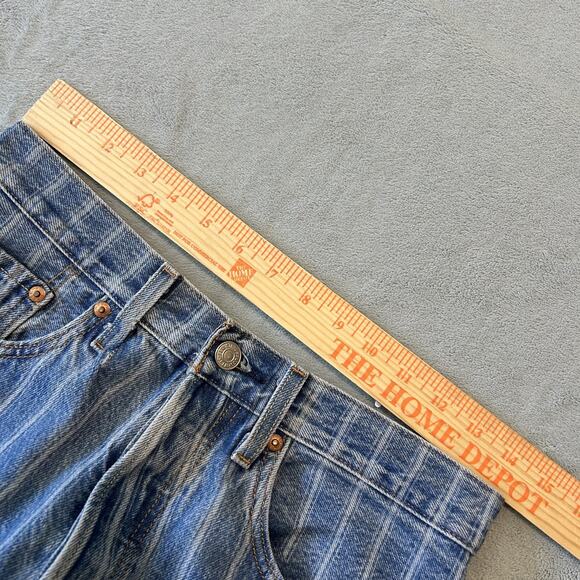 Levis 501 BIG E Conductor Pinstripe Jeans Womens 26x26 Straight Leg Button Fly - Picture 13 of 16